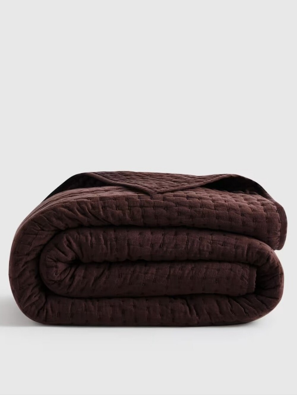 Quince European Linen Cotton Stitch Quilt - Espresso